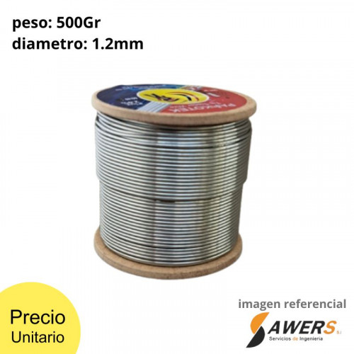 Estaño de soldar 60/40 Parkotec 500gr 1.2mm