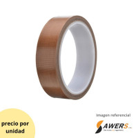 10M Cinta Adhesiva Fibra de Vidrio Recubierto con PTFE 25mm