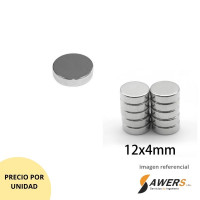 Iman de Neodimio Circular  12x4mm N35