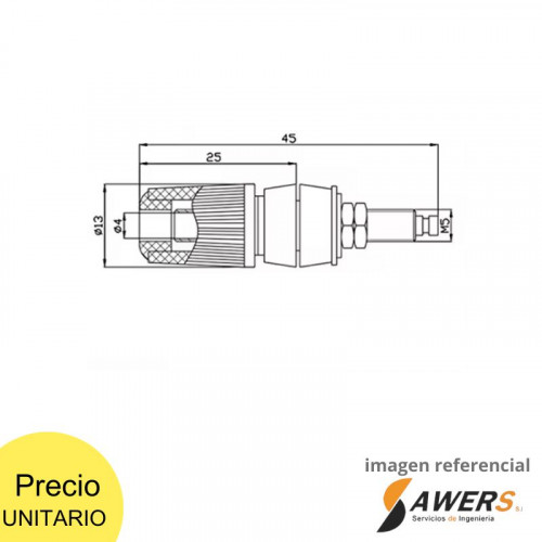 Conector Banana Hembra de Alta Corriente 30A