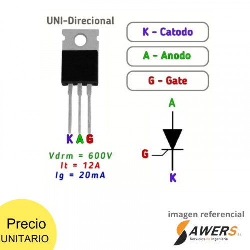 TIC126M Tiristor SCR 12A 600V