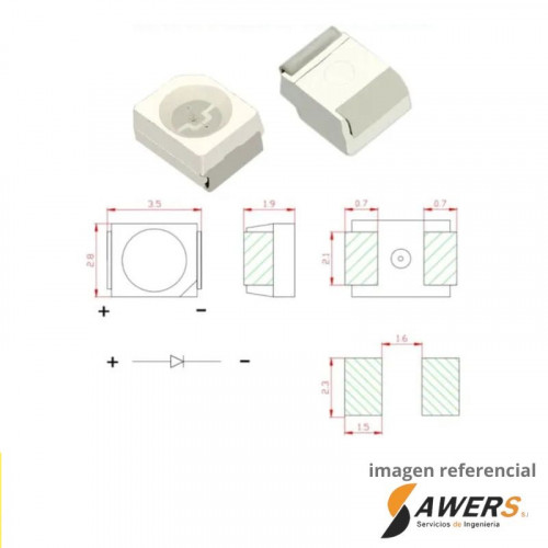 Led SMD de ALto Brillo PLCC-3825(2 piezas)