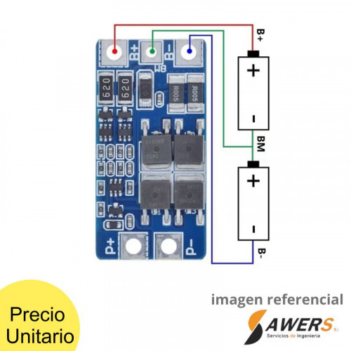BMS Proteccion Li-ion 2S 8.4V 20A HX-2S-JH20