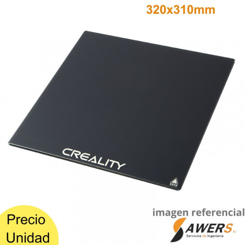 Plataforma de vidrio carborundo 310x320x4mm CR-10
