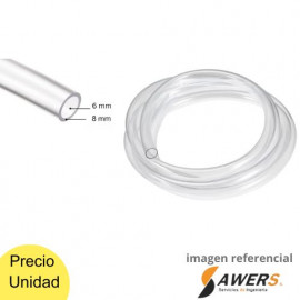 Manguera Transparente PVC 6x8mm para Liquidos (1metro)