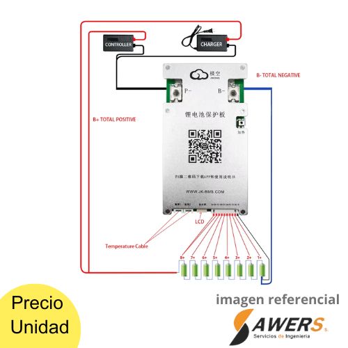 JK-B1A8S-10P Modulo BMS 4-8S 100A LIFEPO4