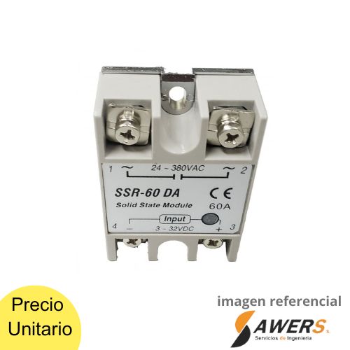 Relay estado solido SSR-60DA 24-380VAC 60A