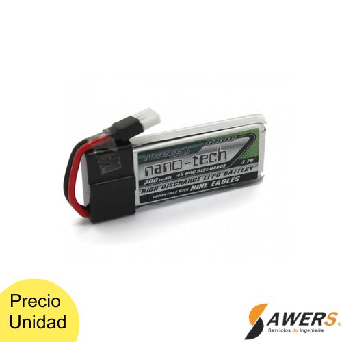 Bateria Lipo 3.7V 300mAh 1S 45-90C Turnigy Nano-Tech
