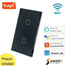 Interruptor Smart Touch WiFi 2CH Negro