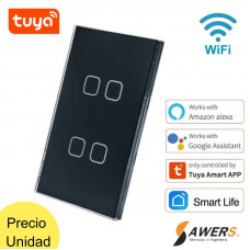 Interruptor Smart Touch WiFi 4CH Negro