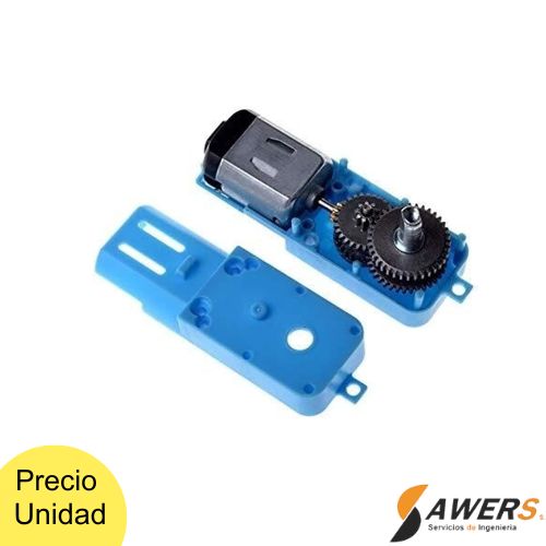 TT Motorreductor Engrane Metal  un solo eje 3-6VDC 1:90 Azul