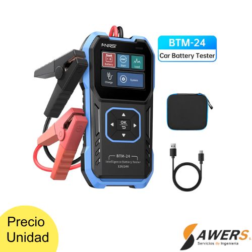 FNIRSI BTM-24 Probador Multifuncion de Baterias de Auto 12V/24V 2000A CCA