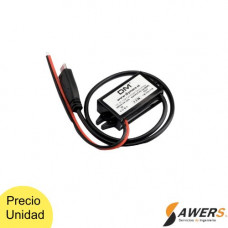 Convertidor 12v A 5v 3a 15w Con Salida Usb Tipo C Moto Auto