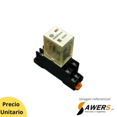 Relay industrial 24Vdc 8P MY2N-HH52P + Base riel DIN