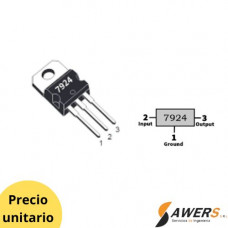 LM7924 Regulador de voltaje negativo -24V/1A