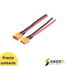 Conector XT60 baterias LIPO (Macho y Hembra) con Cable AWG12-15cm