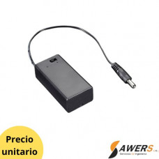 Portabateria de 9V con Tapa e Interruptor