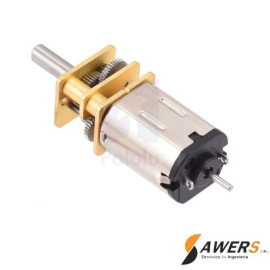 Motorreductor metálico micro HPCB de 6 V con relación 10:1 y eje de motor extendido.