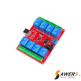 Modulo Relay 8CH 5VDC USB controlado por software